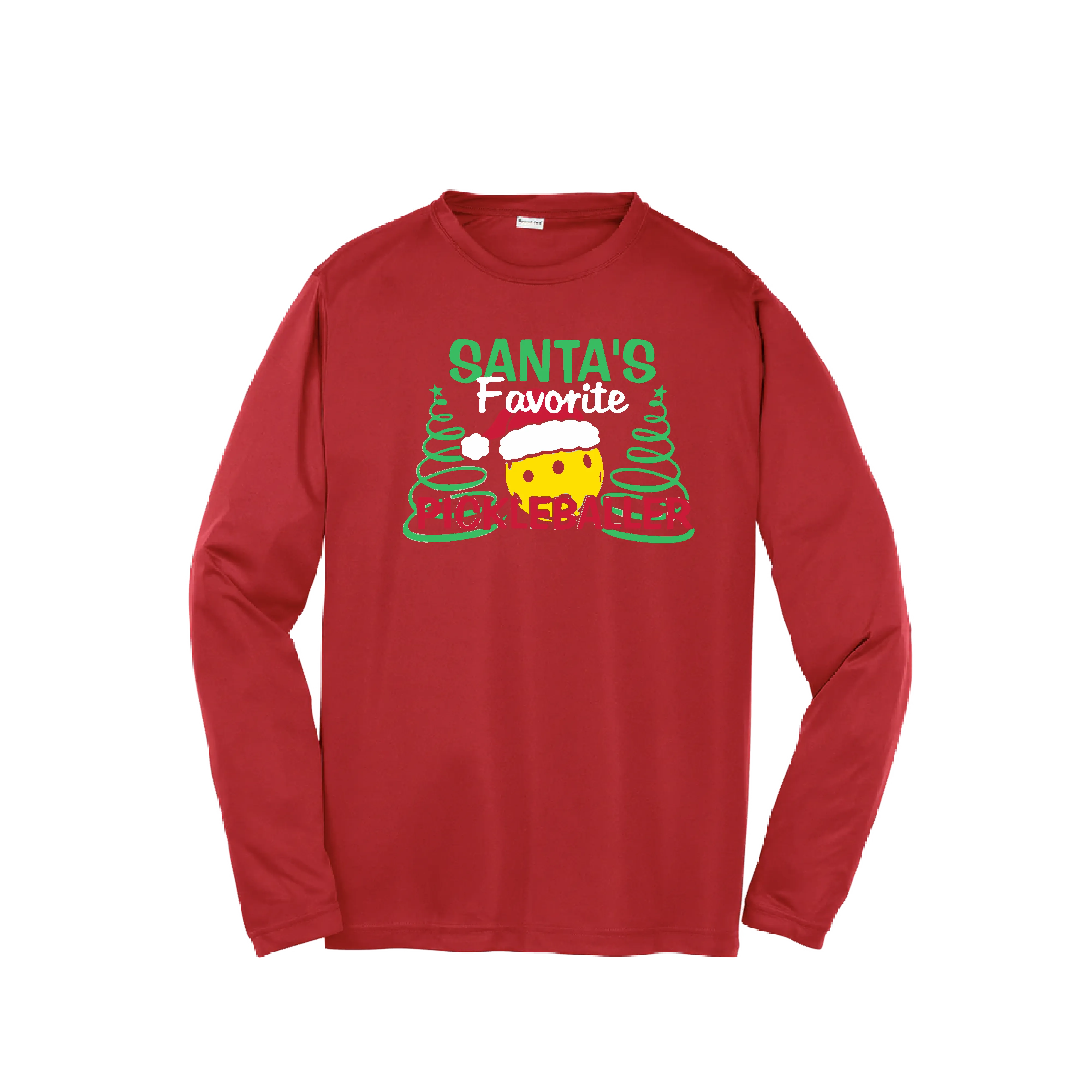 Santa's Favorite Pickleballer | Youth Long Sleeve Pickleball Shirts | 100% Polyester