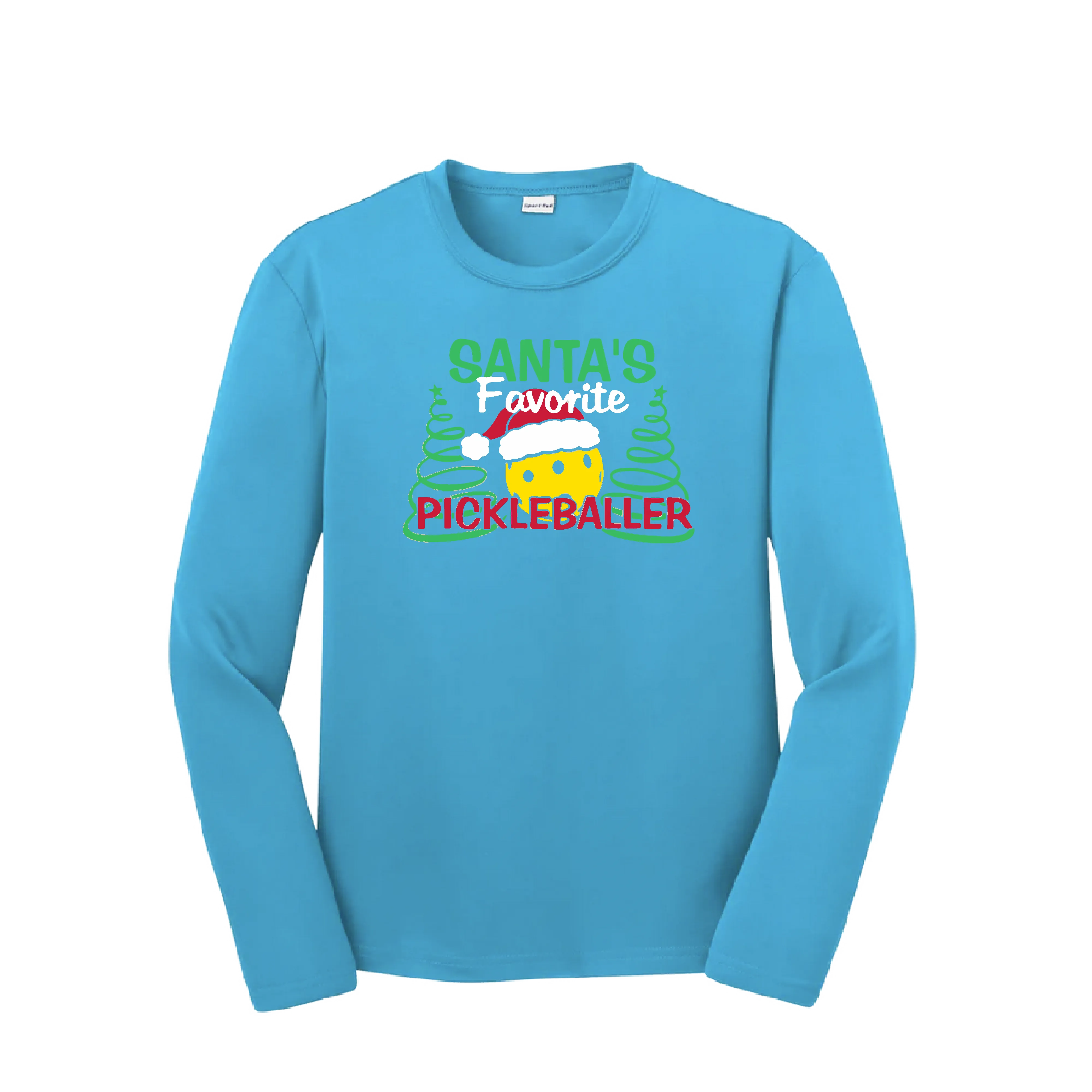 Santa's Favorite Pickleballer | Youth Long Sleeve Pickleball Shirts | 100% Polyester
