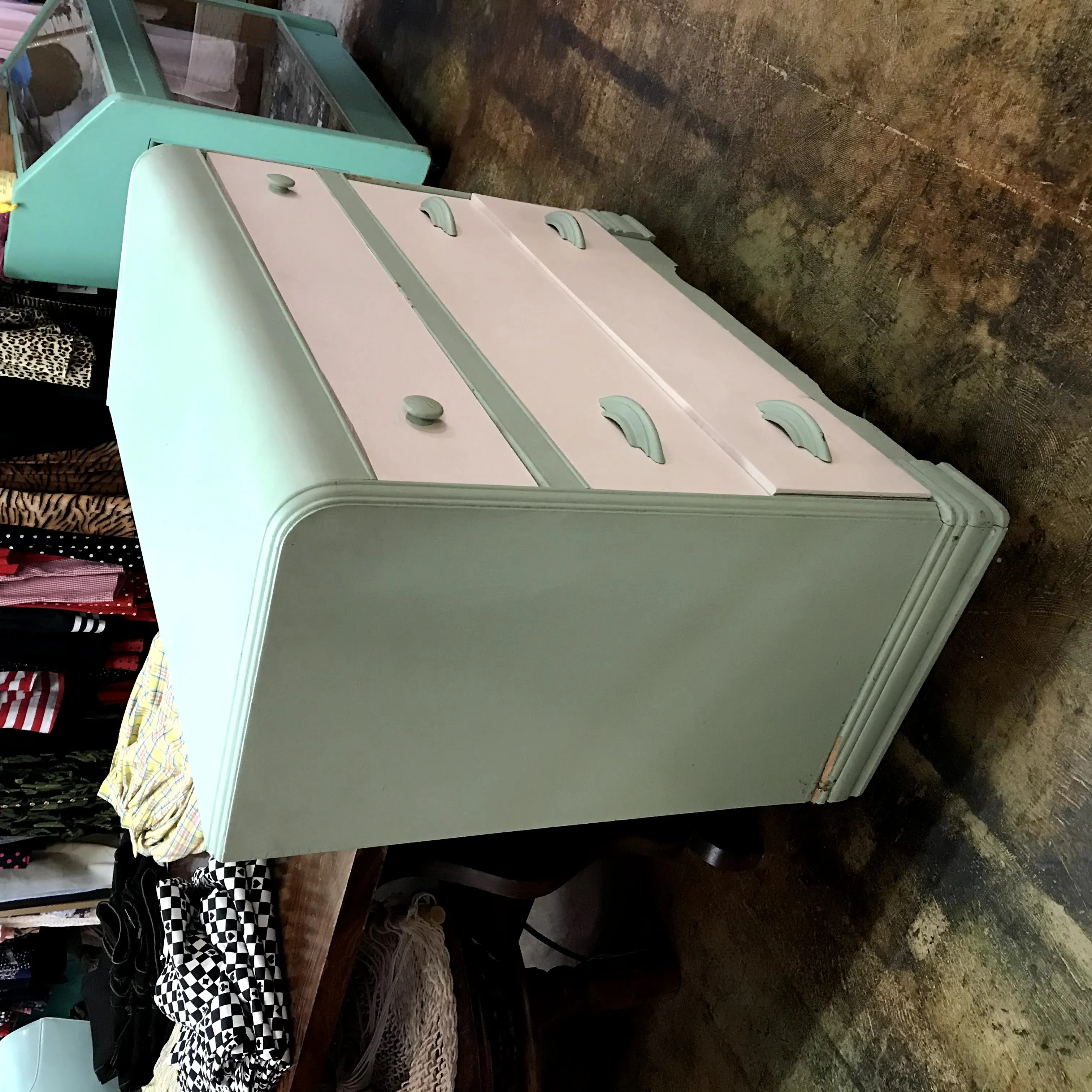 Shabby Chic Teal and White 3-Drawer Dresser