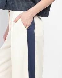 Sulivan Pants with Tuxedo Stripe bone and indigo