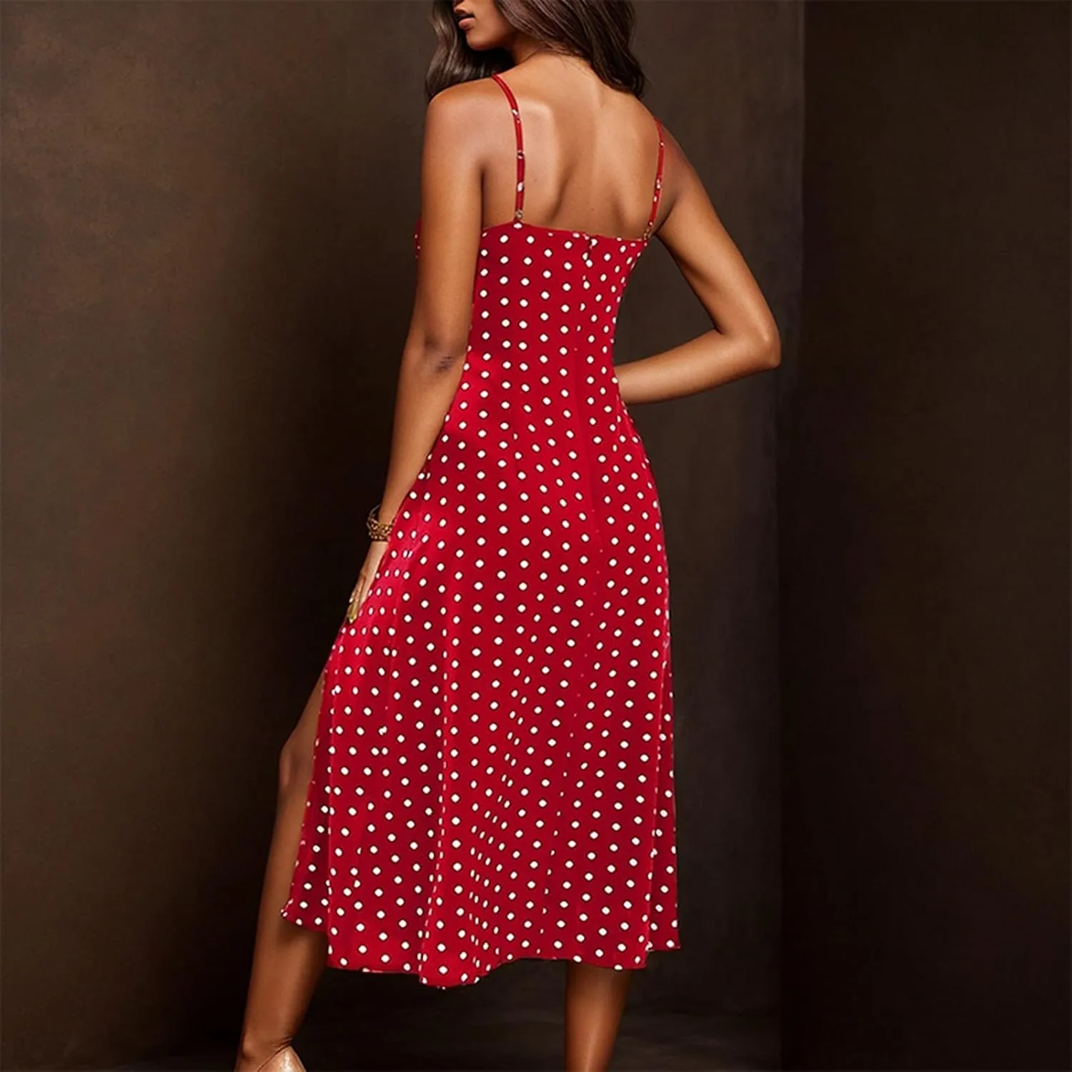 Sun Dresses for Women 2025 Vacation Holiday Summer Beach Shirt Dress Side Slit Sexy A Line Flowy Pleated Midi Dress