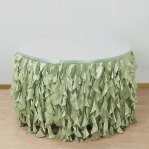 Taffeta Table Skirt 14ft Sage Green - Curly Willow Table Cover