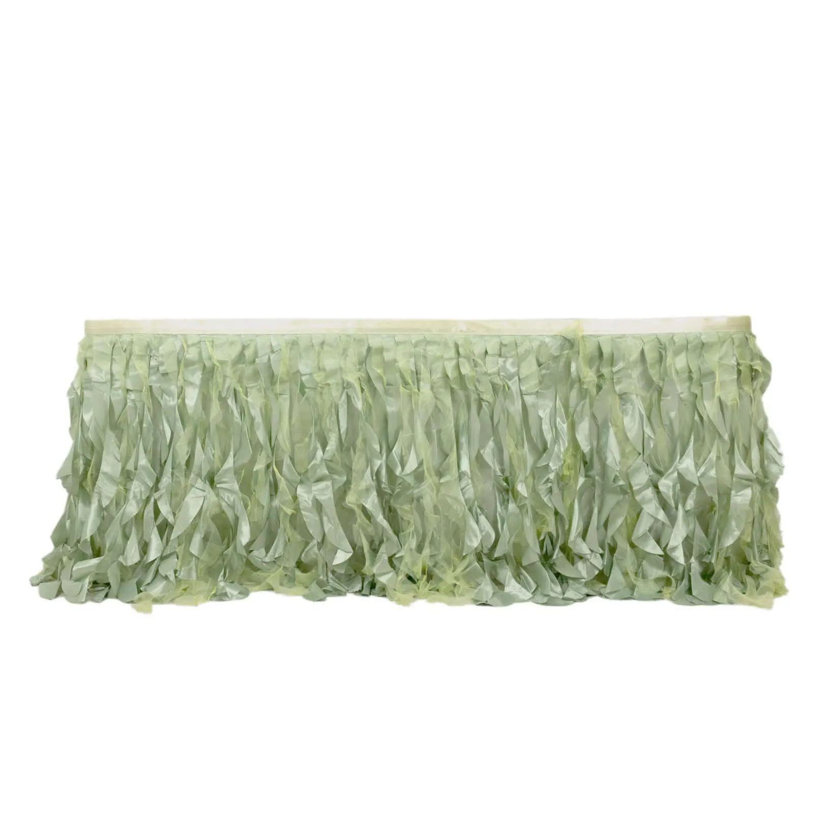 Taffeta Table Skirt 14ft Sage Green - Curly Willow Table Cover