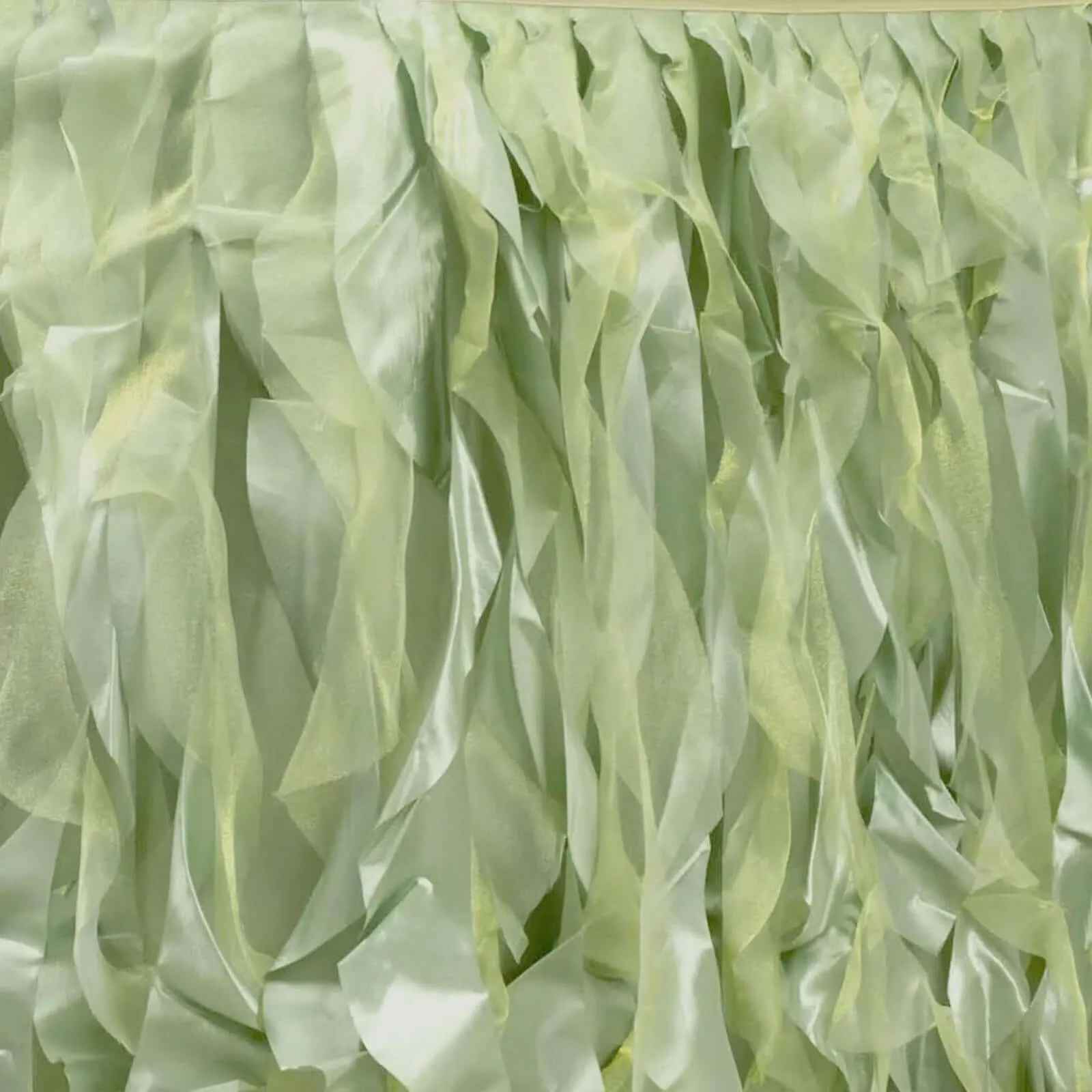 Taffeta Table Skirt 14ft Sage Green - Curly Willow Table Cover
