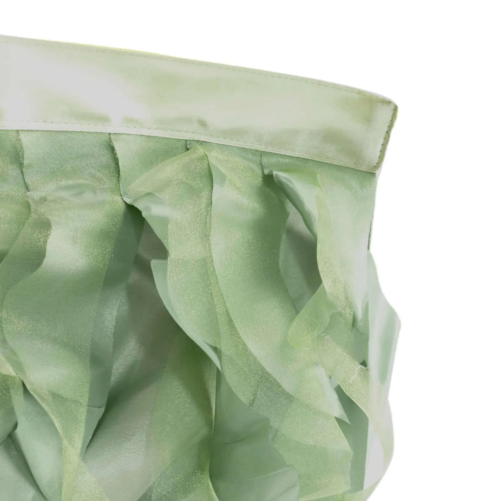Taffeta Table Skirt 14ft Sage Green - Curly Willow Table Cover