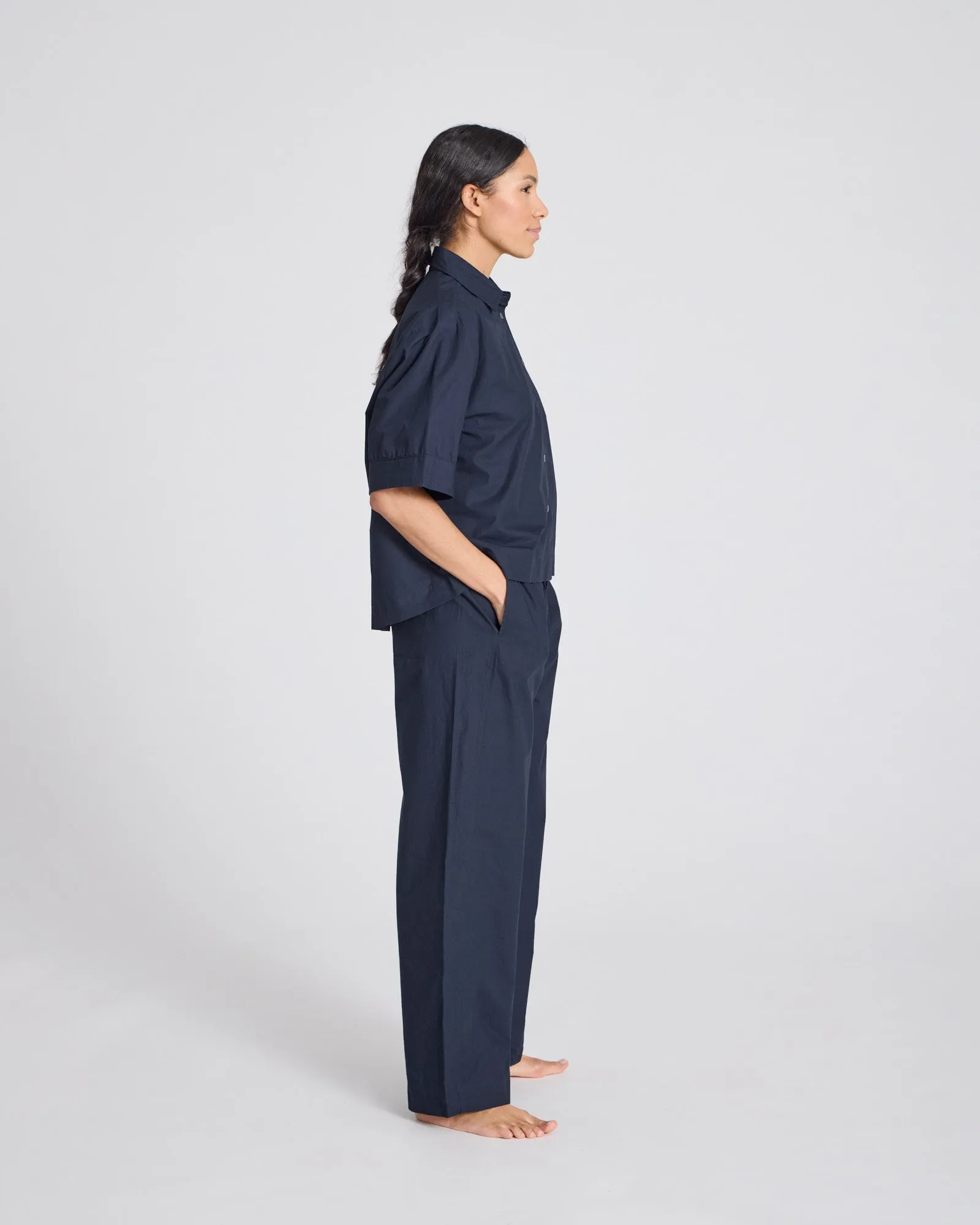 Thilde Pant Poplin GOTS 243975 - Midnight Blue