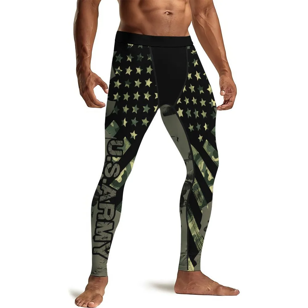 Veteran Military Parachutist Men's Compression Leggings
