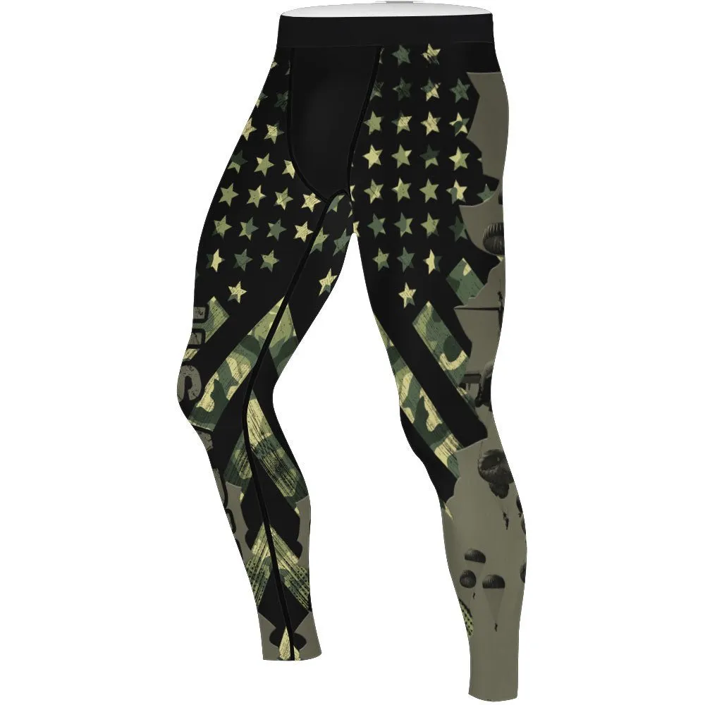 Veteran Military Parachutist Men's Compression Leggings