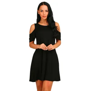 Women Short Sleeve Off Shoulder Dress 2020 O-Neck Knee Length Dress Thin Spring Female Vestidos De Fiesta with Pocket