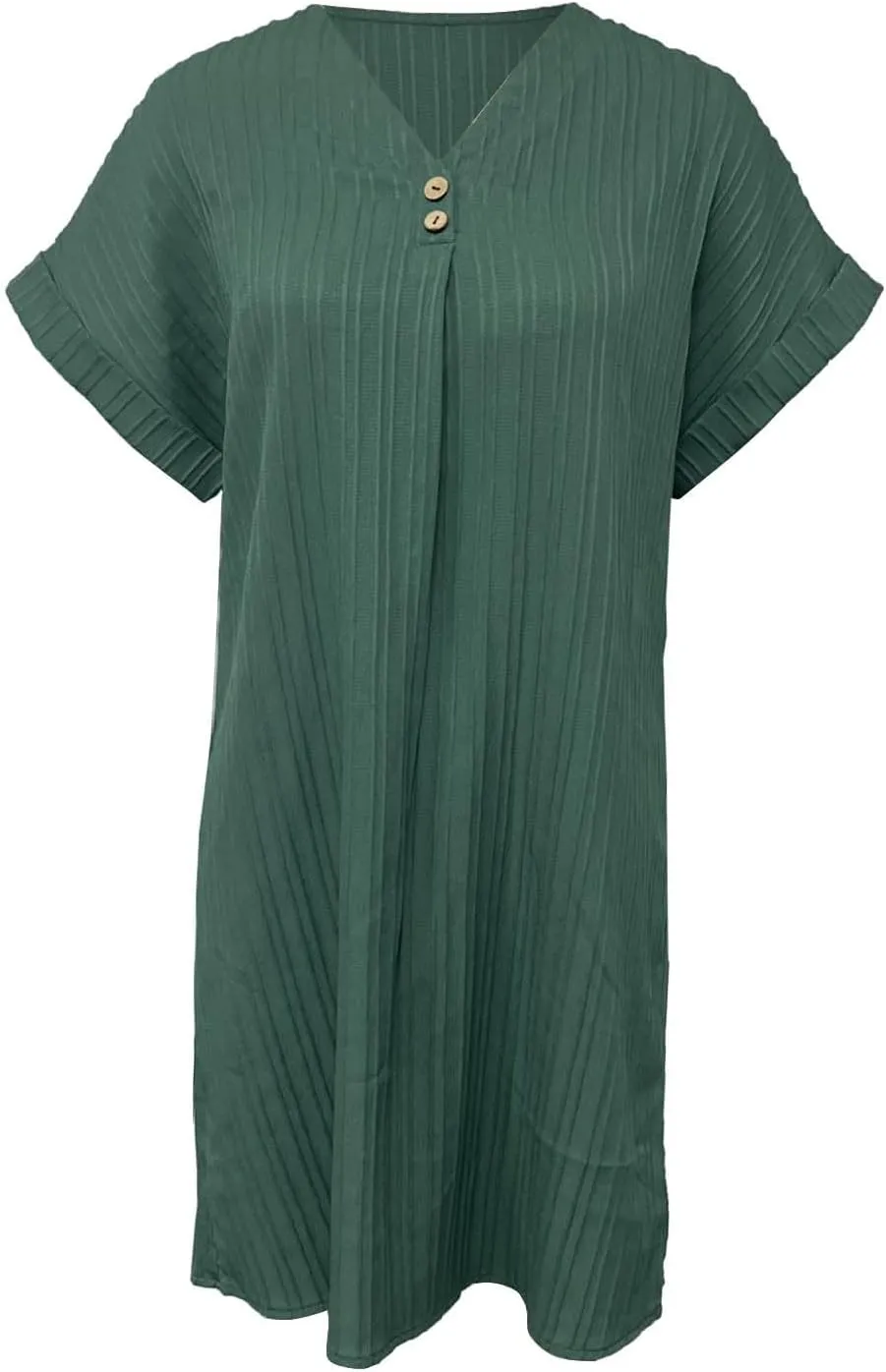 Womens Cotton Shirt Dress Summer Casual Short Sleeve Button Down Beach Cover Up Shirts Tunic Dresses with Pockets