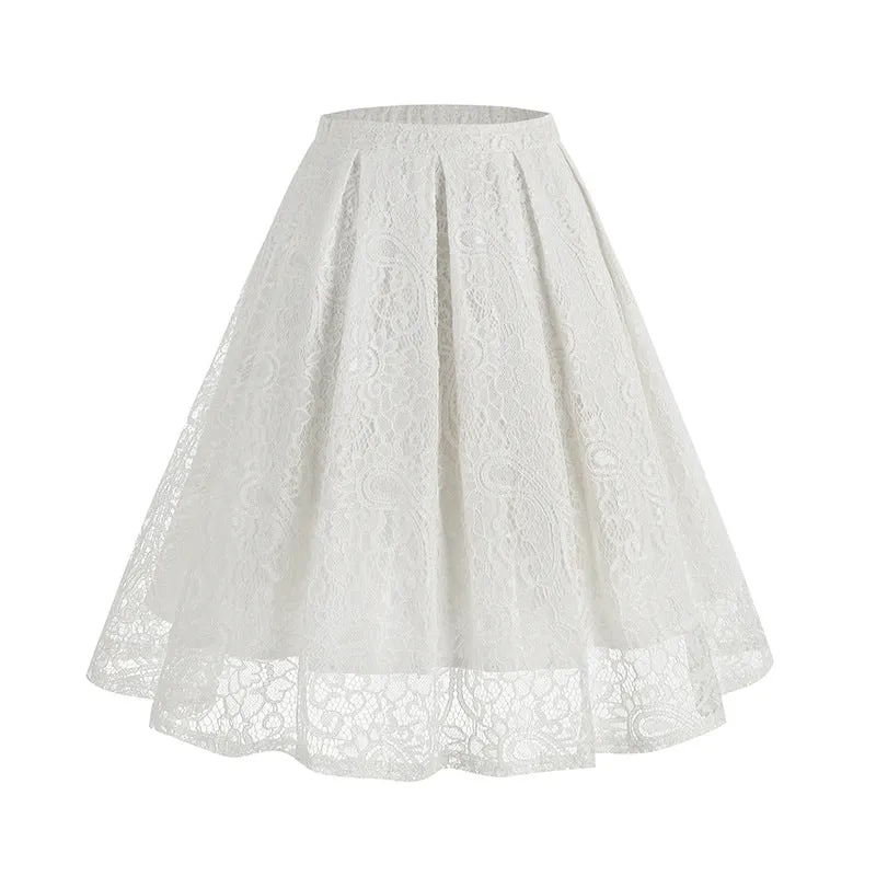 Women's Vintage Elegant Lace Mesh Skirt