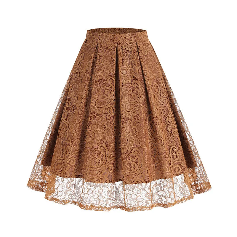Women's Vintage Elegant Lace Mesh Skirt