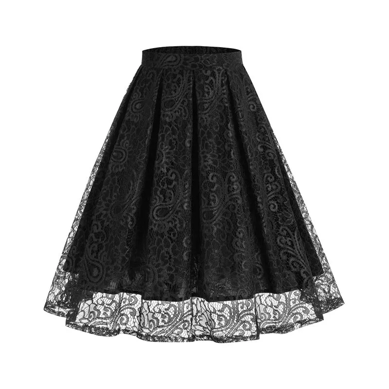 Women's Vintage Elegant Lace Mesh Skirt